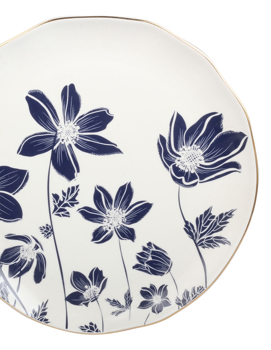 Plato trinche Anemone Flowers de porcelana 4