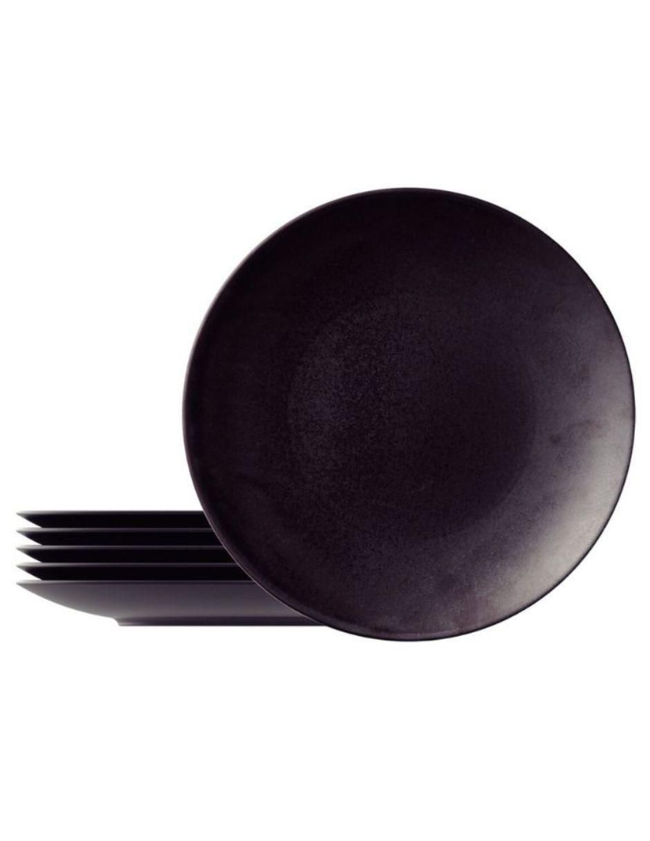 Set platos Hematita de porcelana 6 piezas