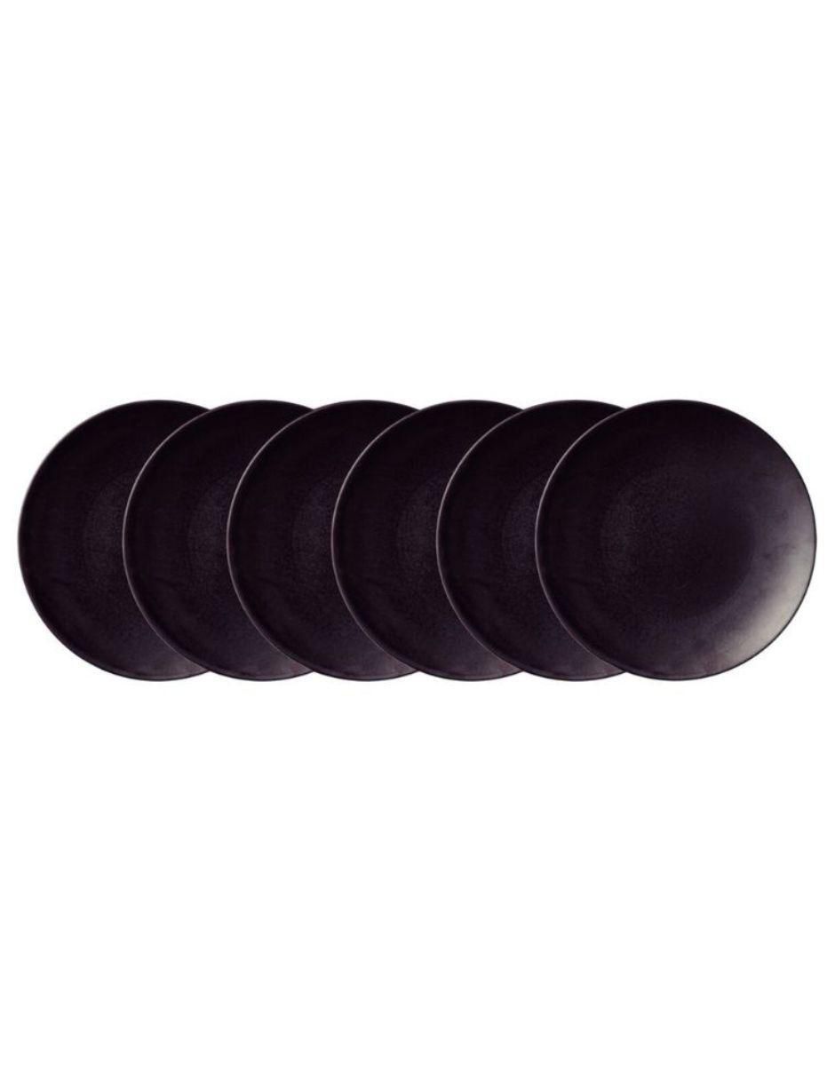 Set platos Hematita de porcelana 6 piezas 2