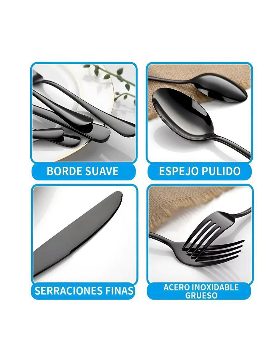 Set cubiertos de acero inoxidable 30 piezas 2