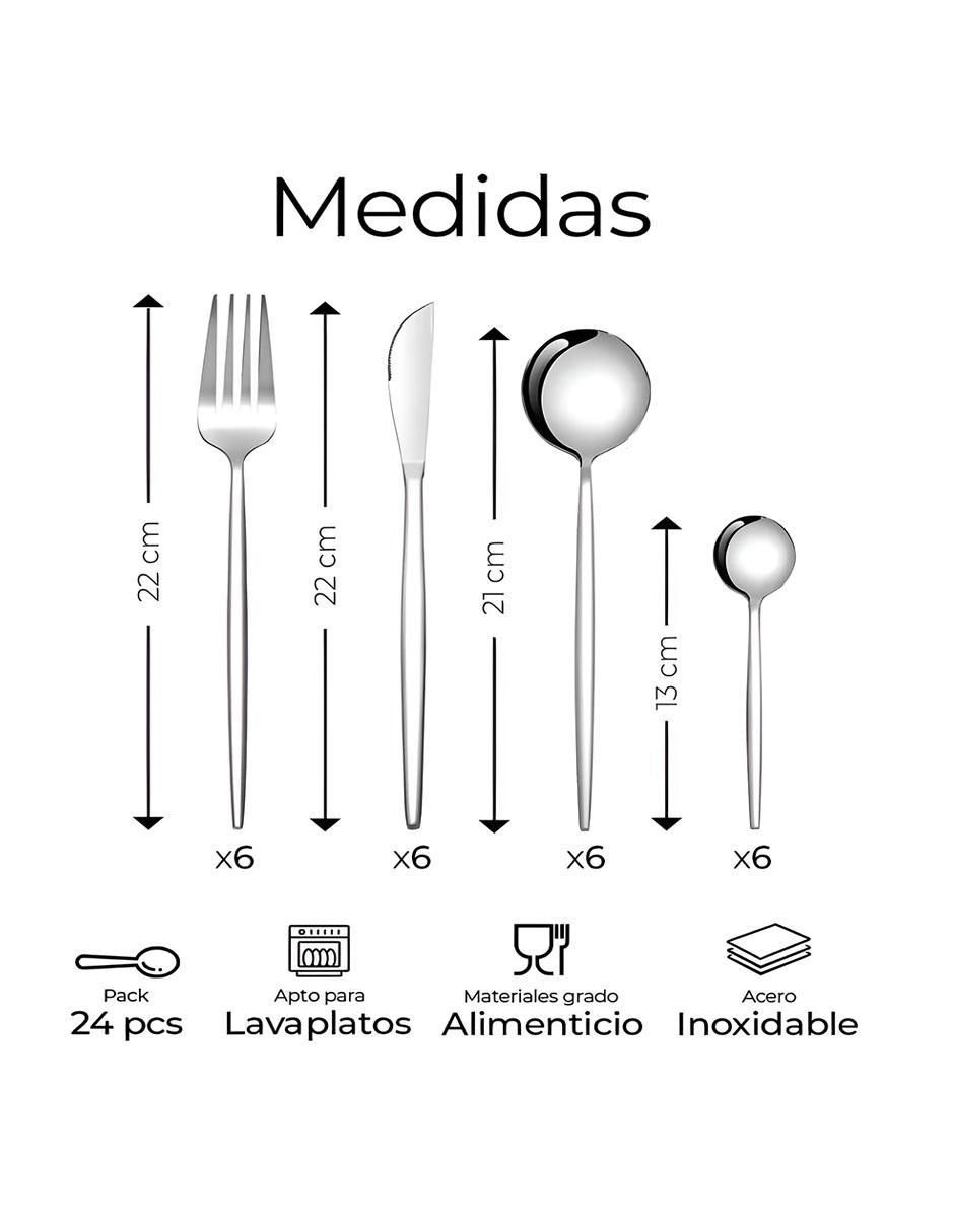 Set cubiertos de acero inoxidable 24 piezas 4