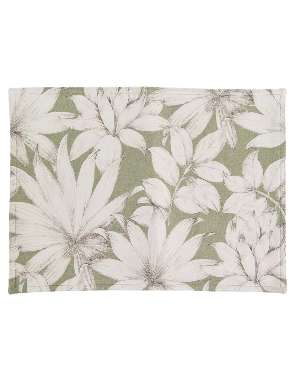 Mantel individual rectangular de algodón Alegra