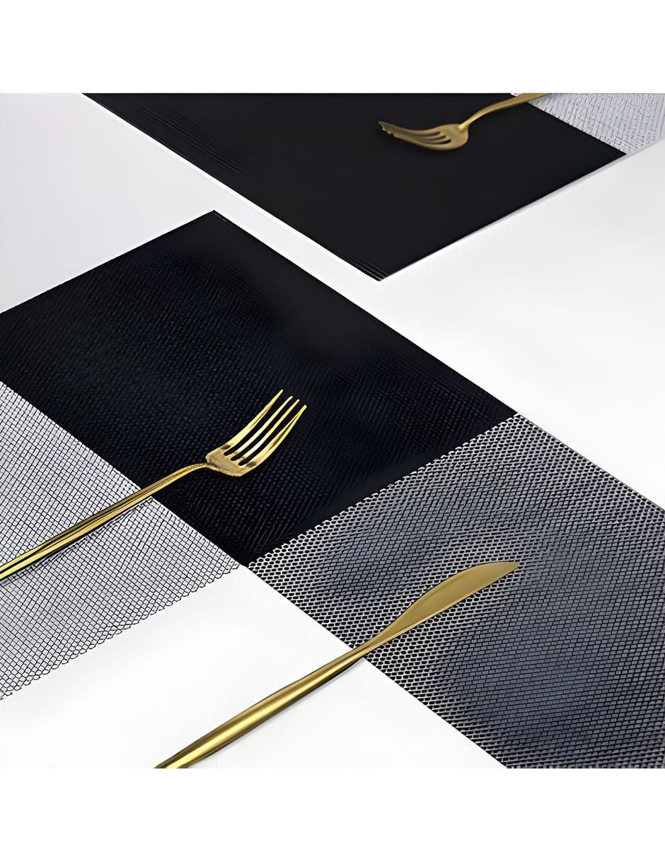 Set mantel individual rectangular de ratán pvc 3