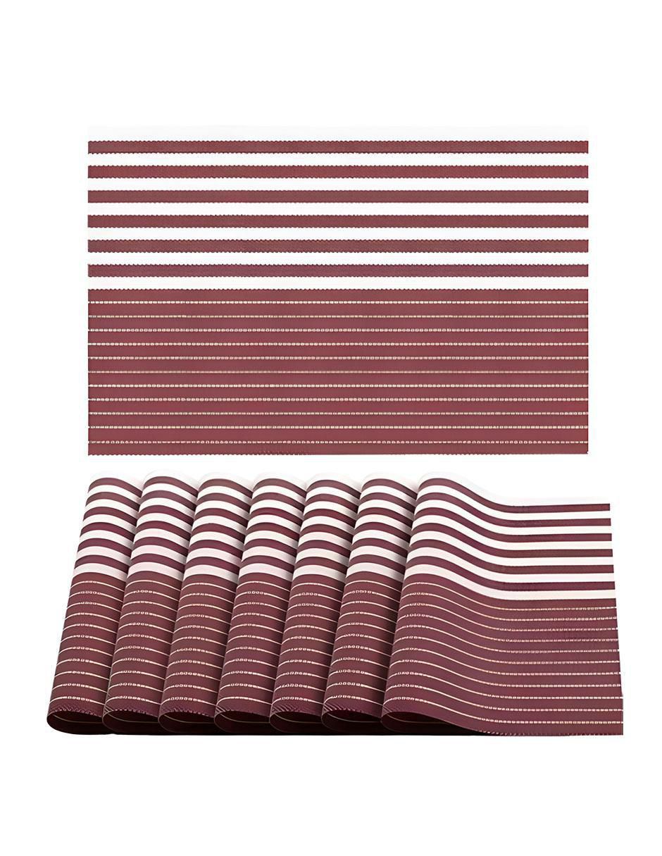 Set mantel individual rectangular de ratán pvc 1