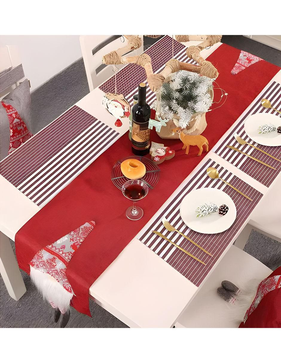 Set mantel individual rectangular de ratán pvc 3