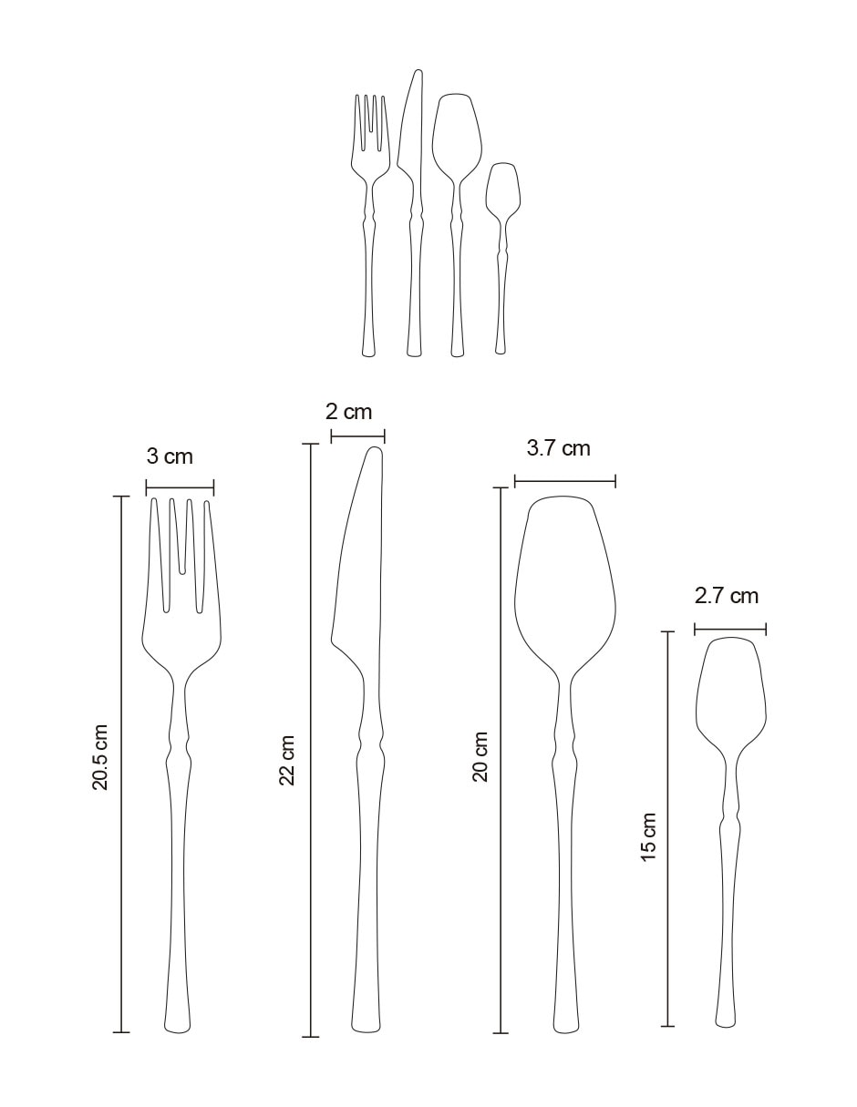 Set cubiertos Botero de acero inoxidable 16 piezas 3