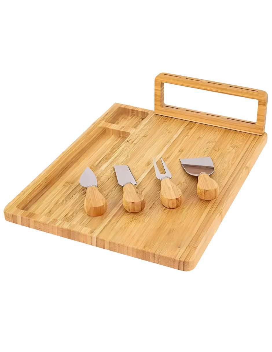 Set tabla para queso de bambú