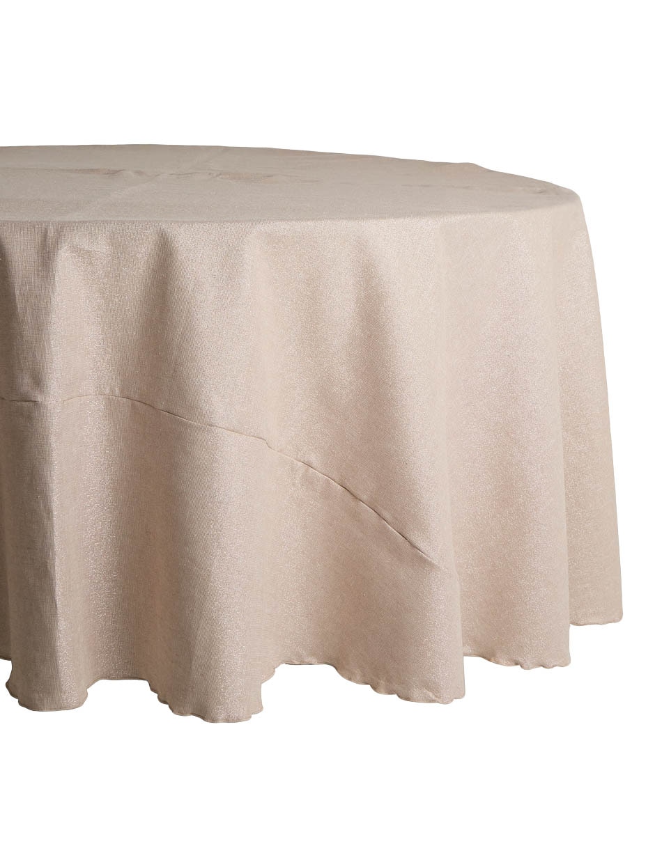 Mantel redondo de lino Oyster