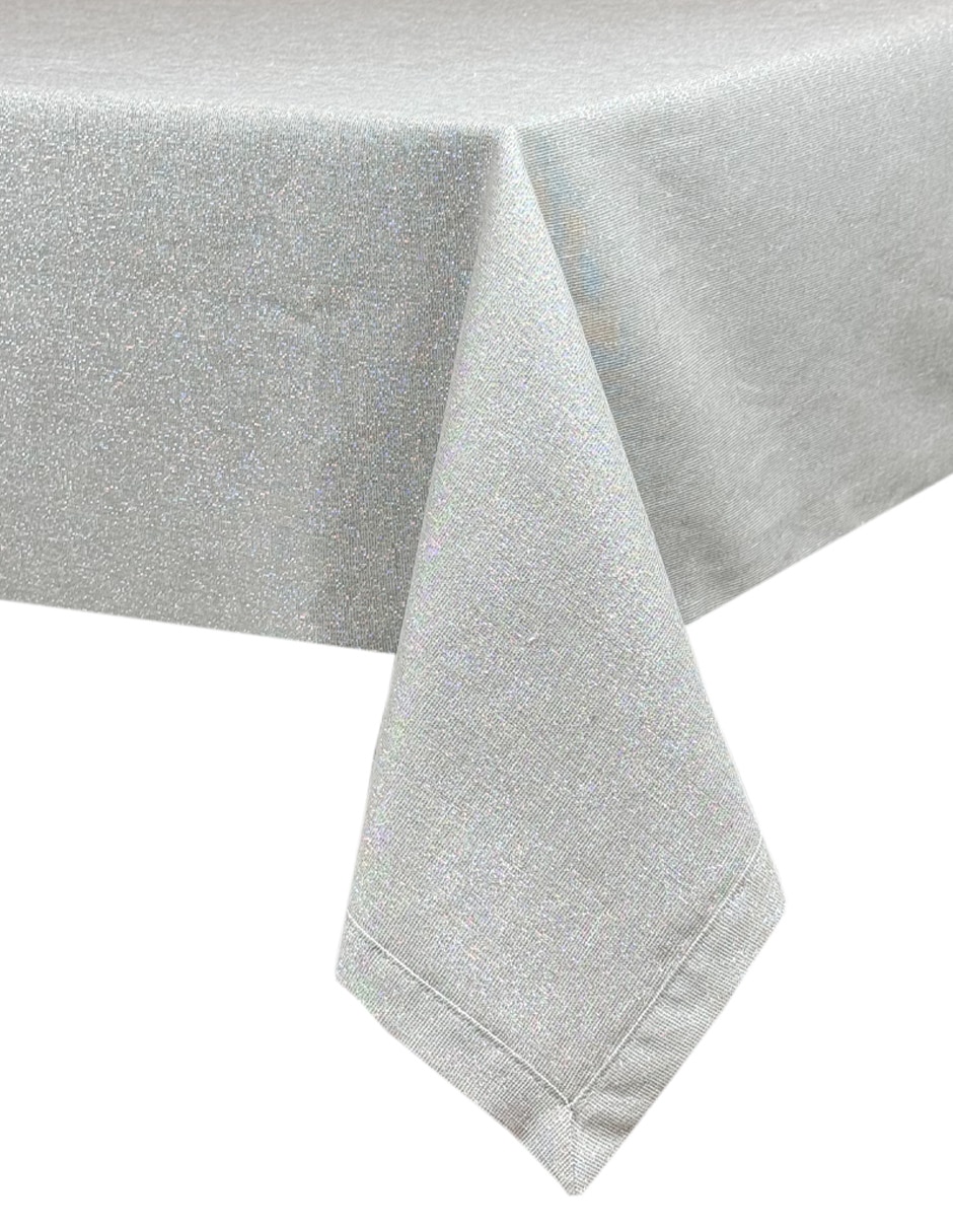 Mantel rectangular de lino Oyster