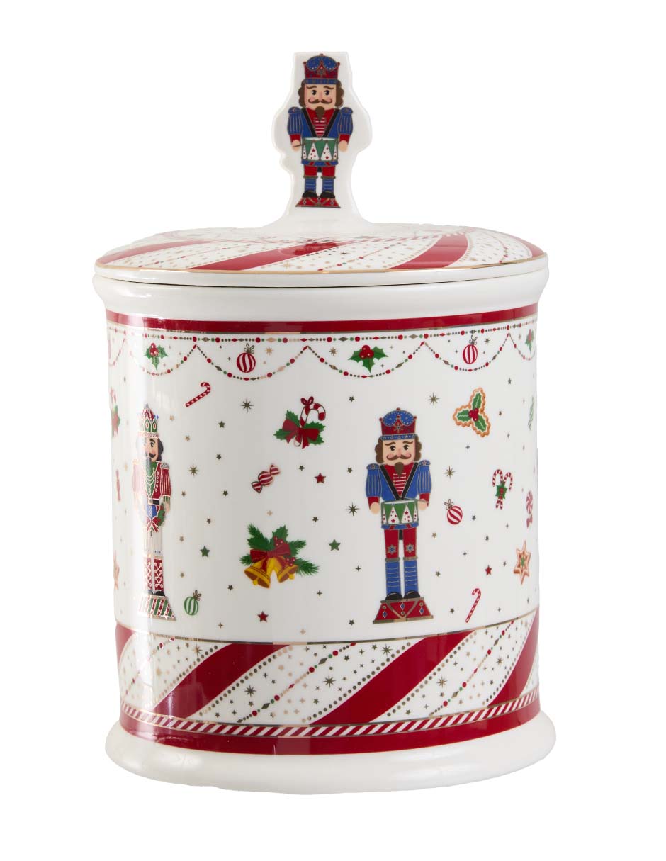 Contenedor navideño Ntcracker Twist de porcelana 3