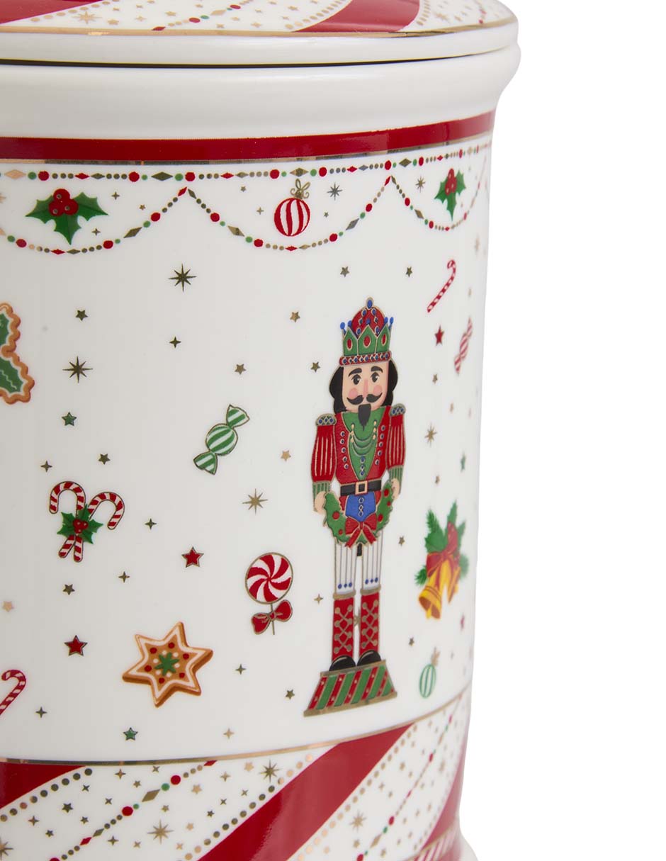 Contenedor navideño Ntcracker Twist de porcelana 4