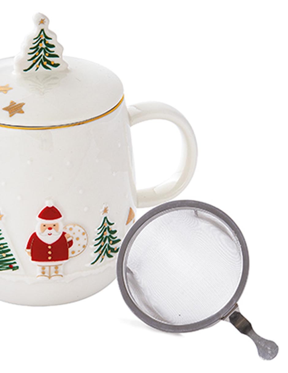 Infusor Let It Snow Santa de porcelana para té 2