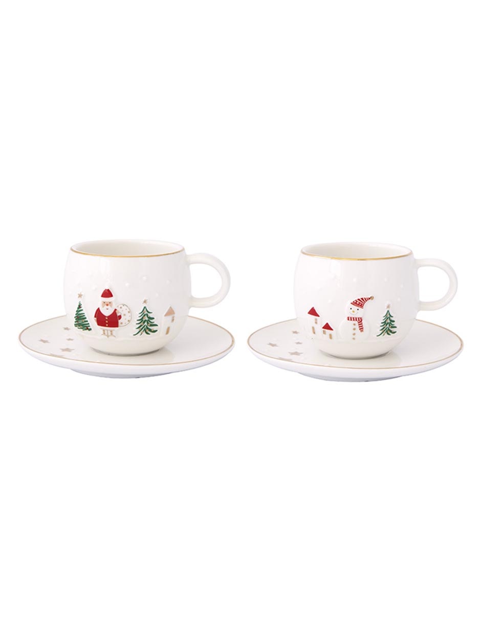 Set de tazas terno Navidad Let It Snow 2 piezas