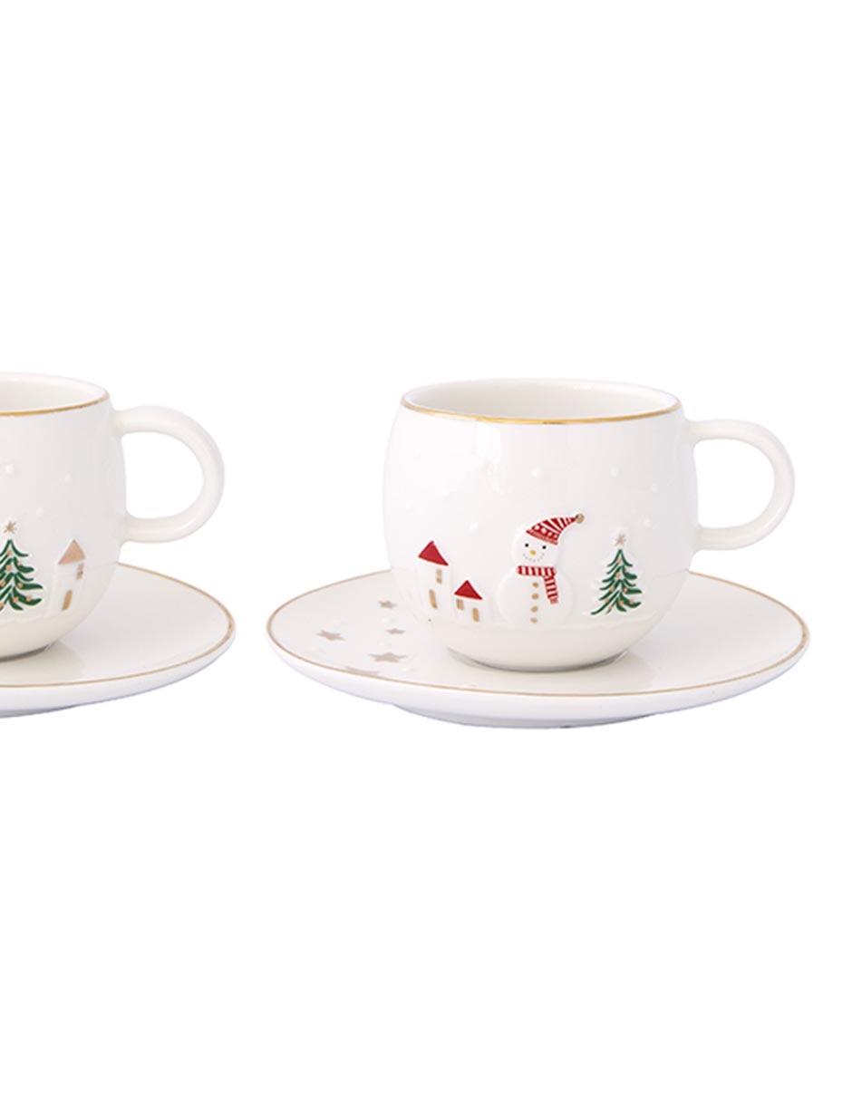 Set de tazas terno Navidad Let It Snow 2 piezas 2