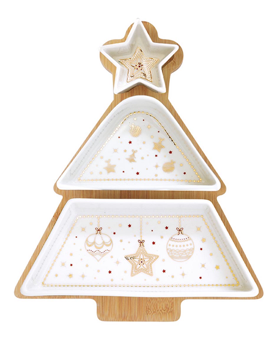 Set botanero navideño Christmas Lights de porcelana