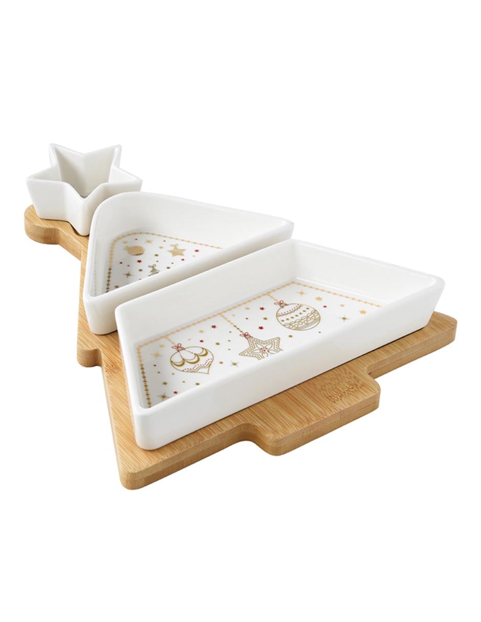 Set botanero navideño Christmas Lights de porcelana 3