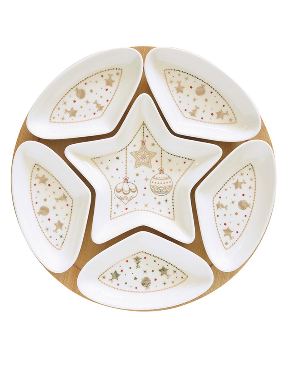 Set botanero navideño Christmas Lights de porcelana Set botanero navideño Christmas Lights de porcelana