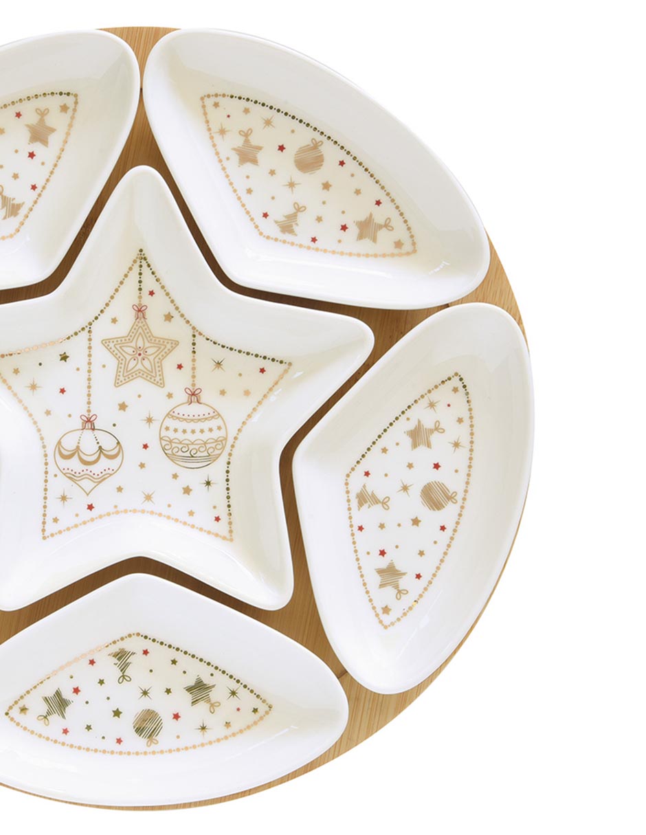 Set botanero navideño Christmas Lights de porcelana 2