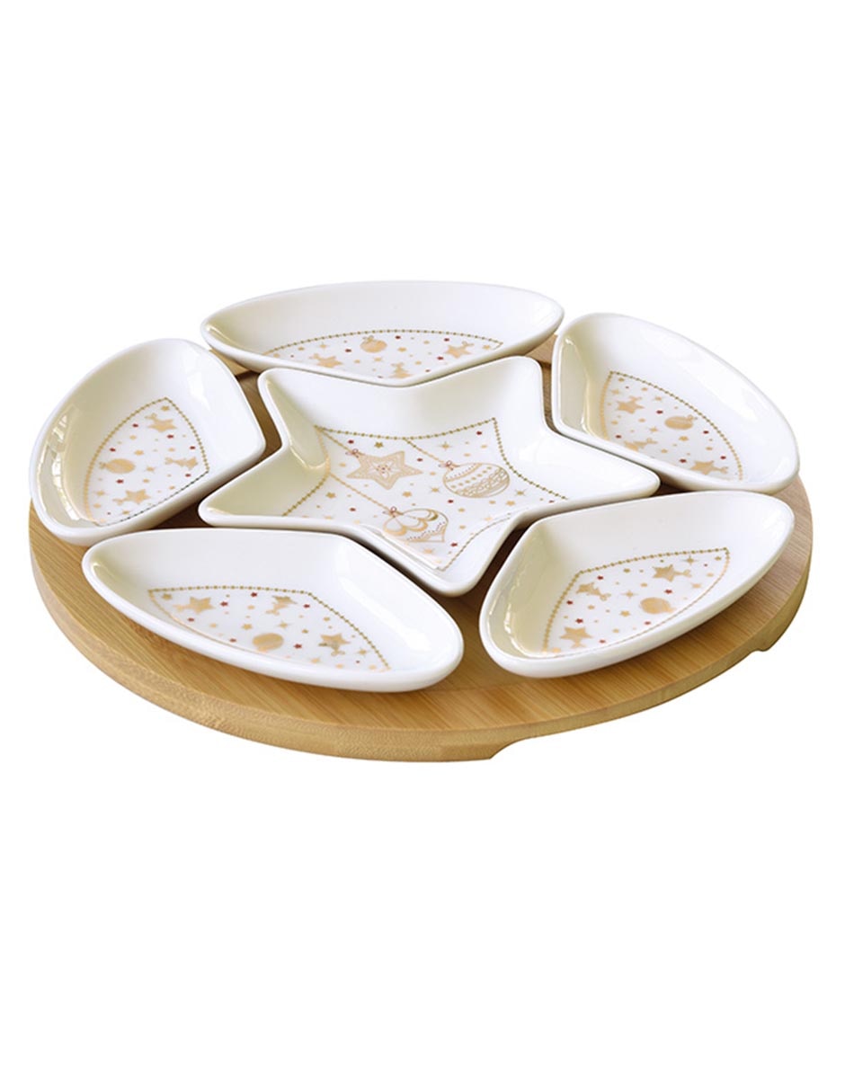 Set botanero navideño Christmas Lights de porcelana 3
