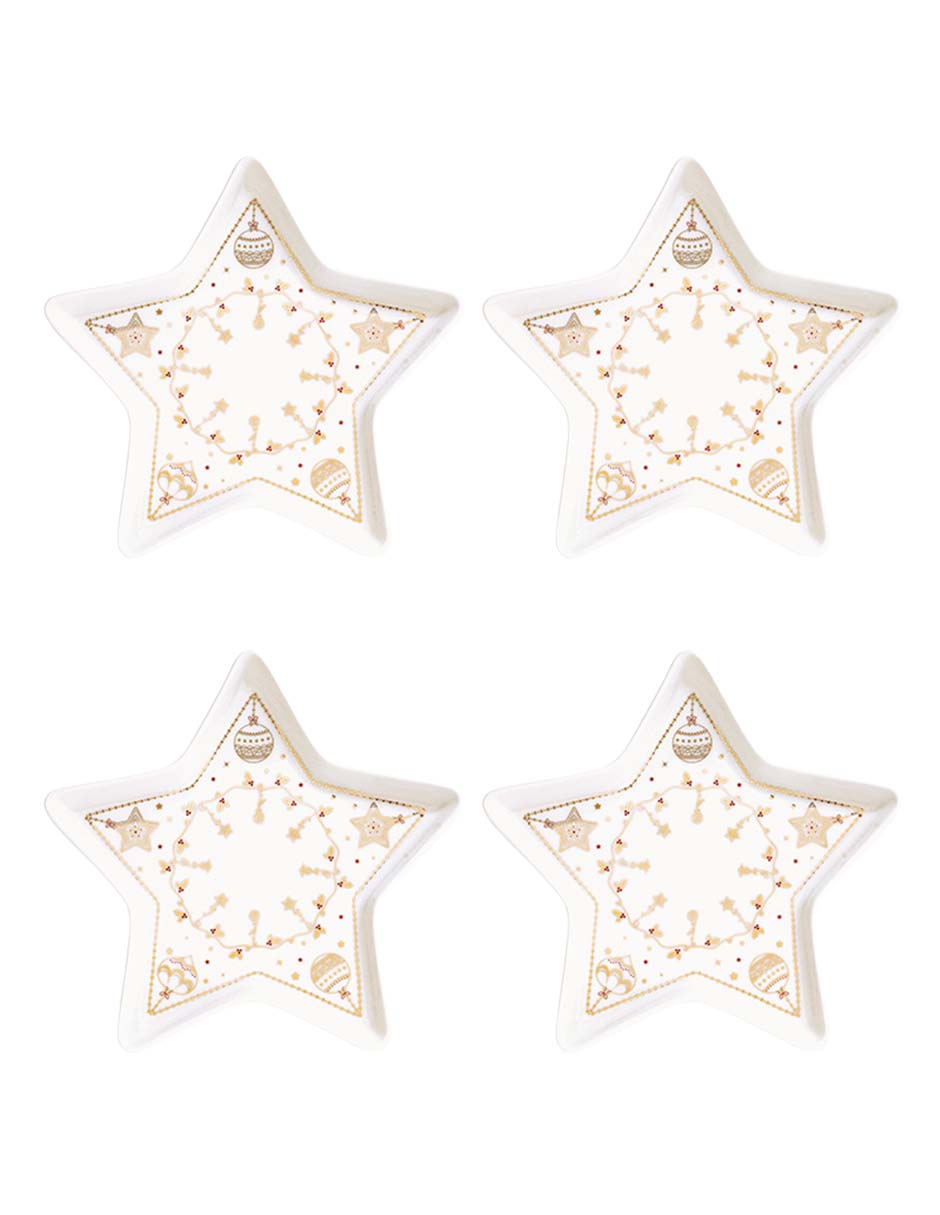 Set bowl estrella 3 piezas de porcelana