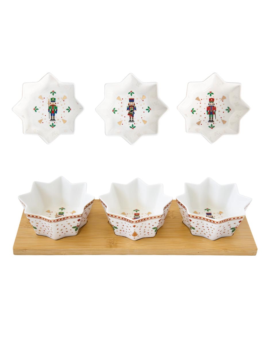 Set botanero navideño Classic Nutcracker de Porcelana
