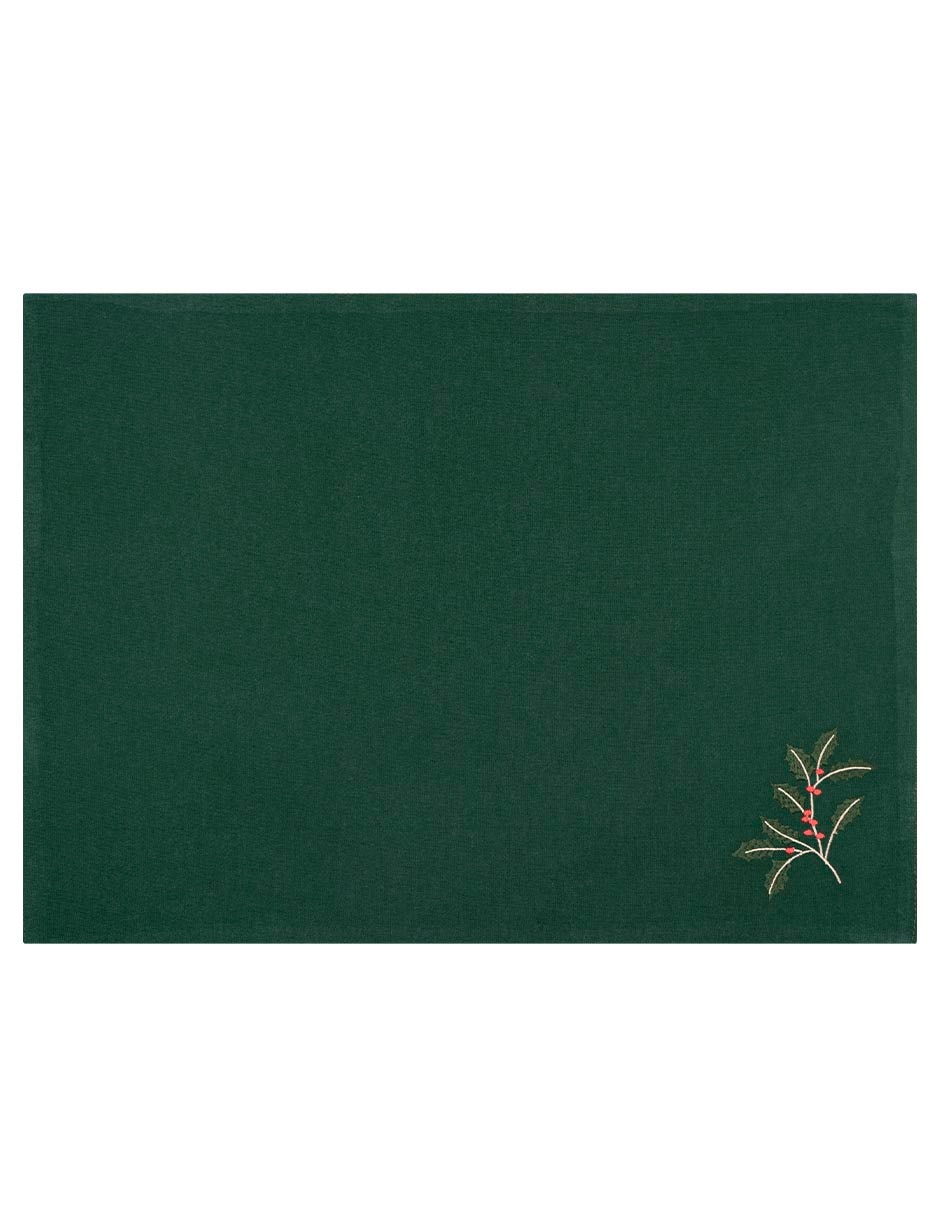 Set mantel individual navideño rectangular de algodón 3