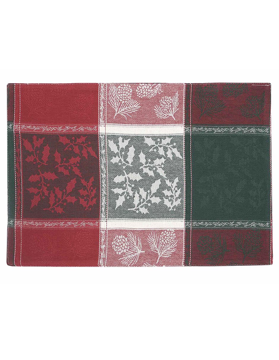 Mantel individual navideño rectangular de algodón