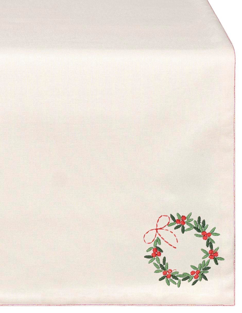 Camino de mesa navideño de algodón 3