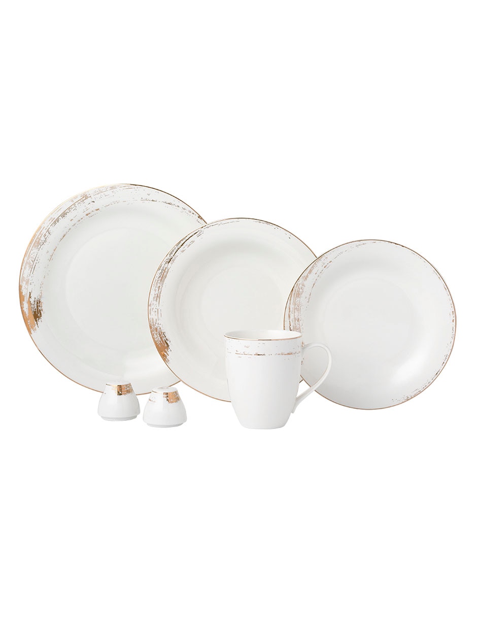 Vajilla brushstroke de porcelana para 6 personas