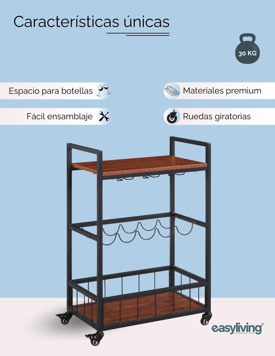 Carro de bar áreas múltiples Spritz melamina 6