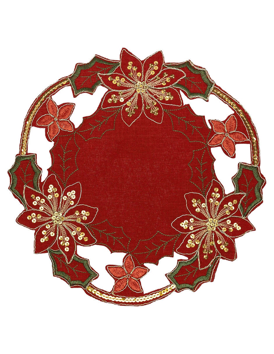 Carpeta redonda de poliéster navidad Carpeta redonda de poliéster navidad