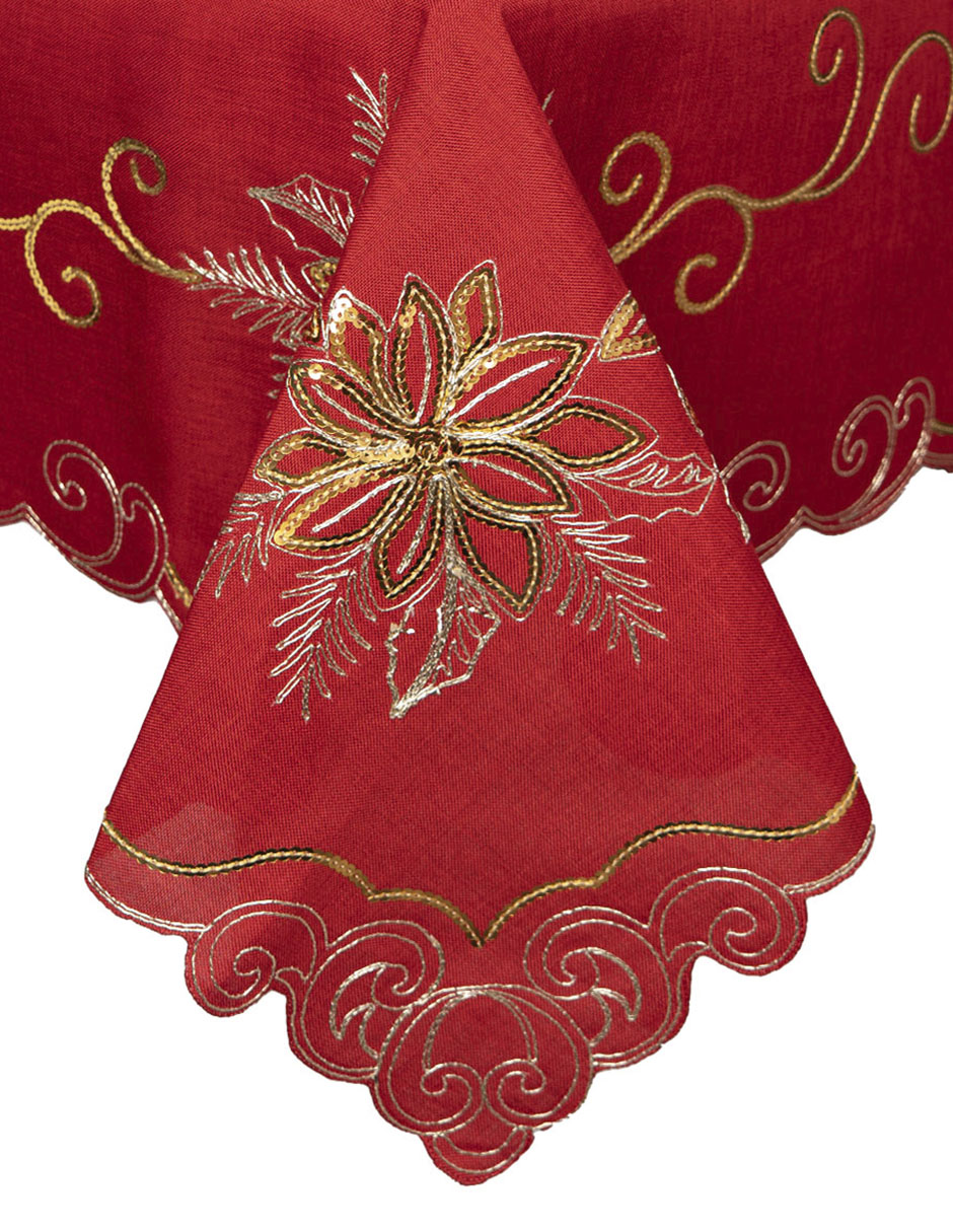 Mantel rectangular Poinsetta 3