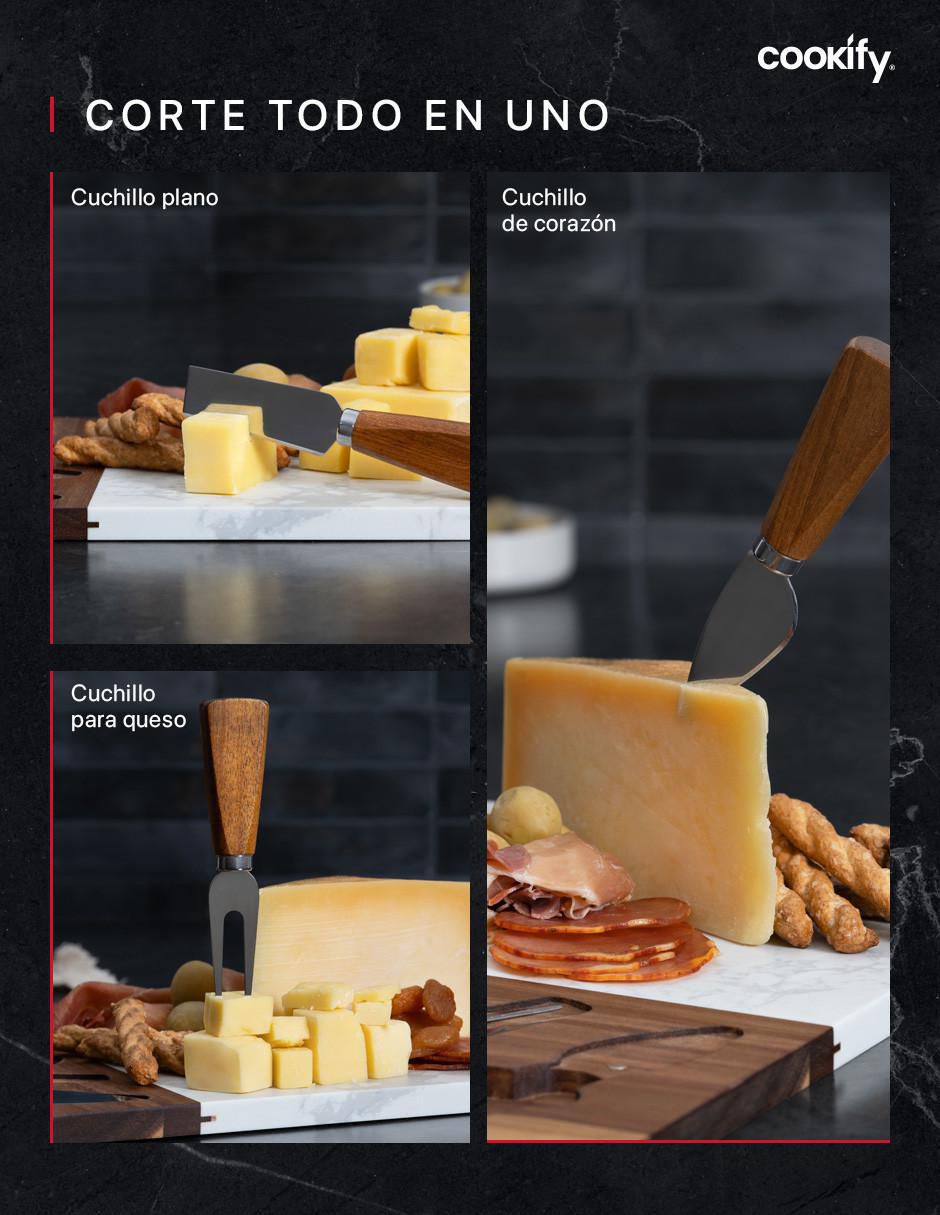 Set tabla para queso de madera y mármol 3