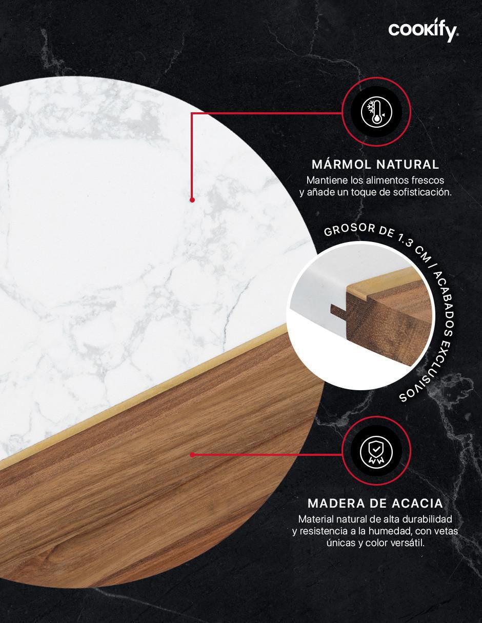 Tabla para queso de madera y mármol 2