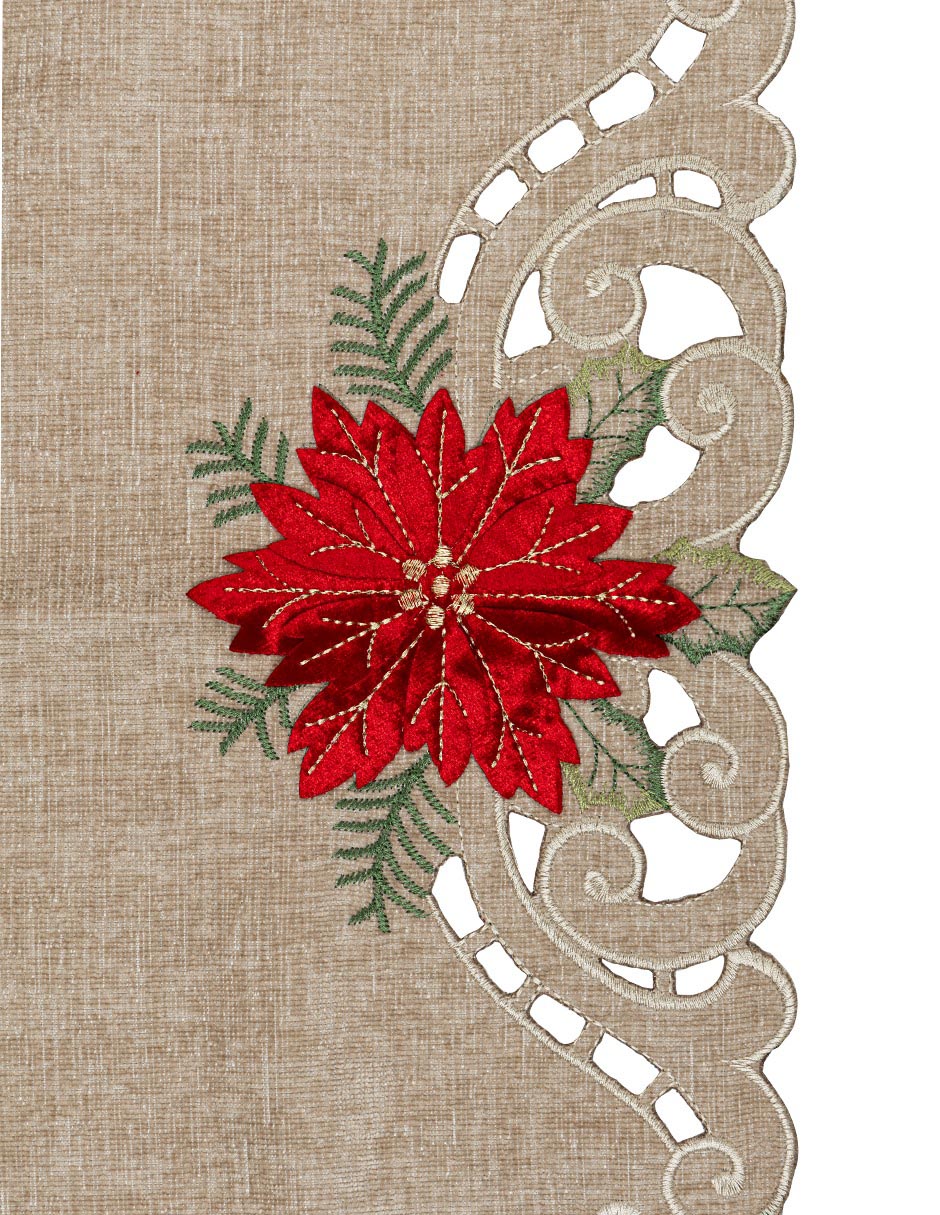 Camino de mesa navideño Nochebuena Clasica