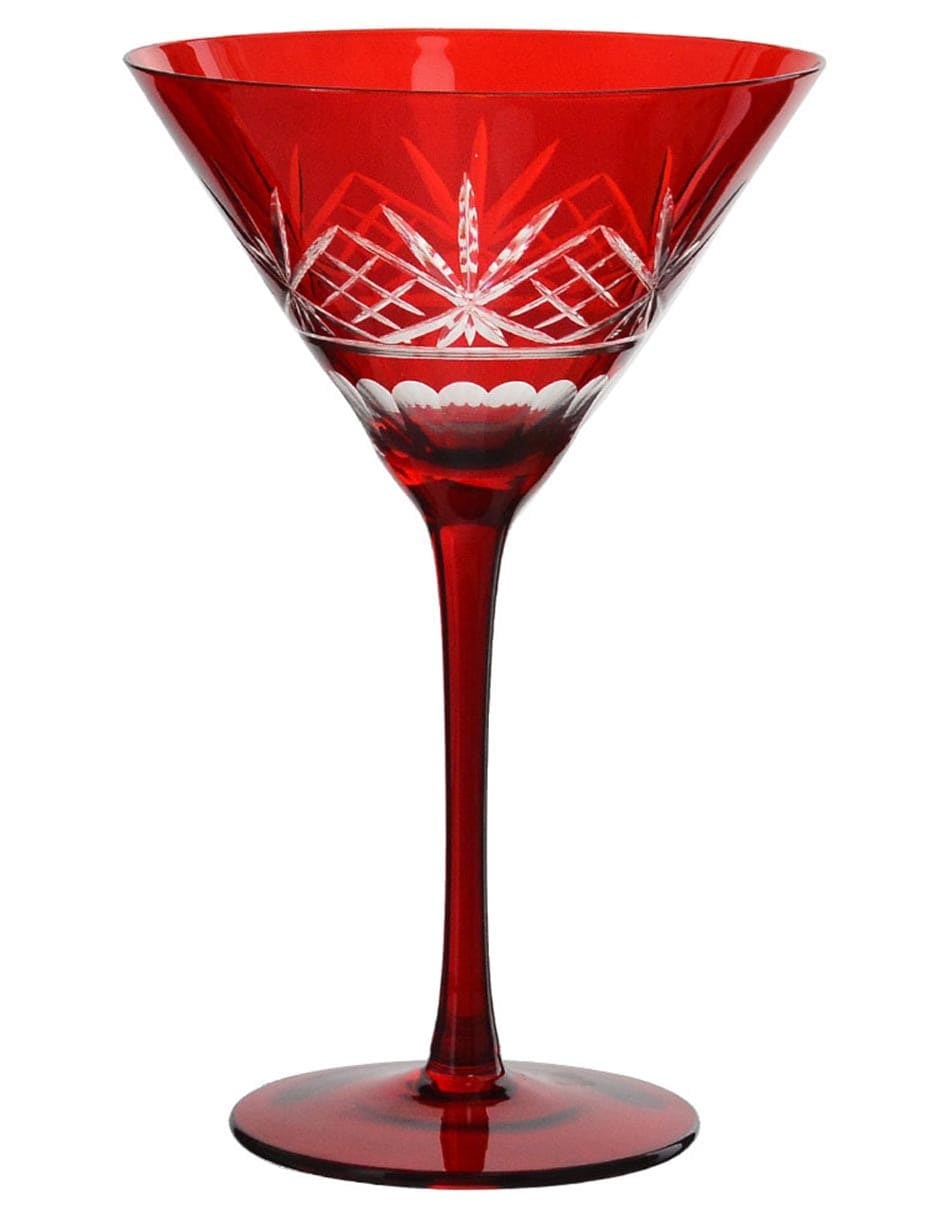 Copa para martini navideña Escarlata de vidrio