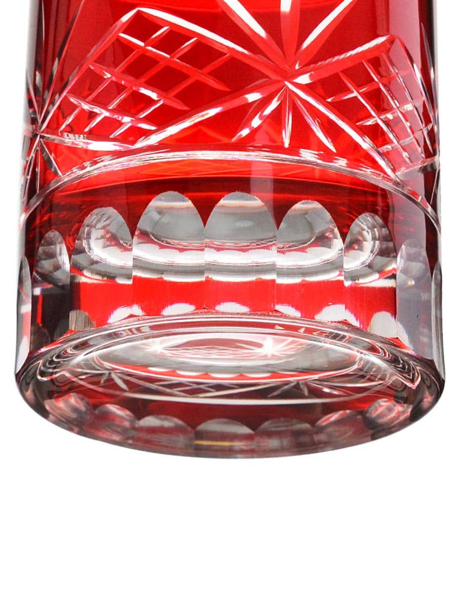 Vaso old fashion Escarlata de vidrio 3