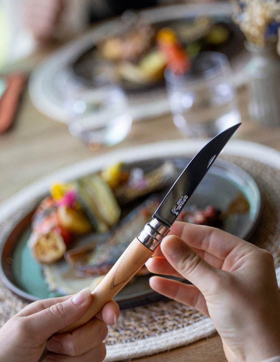 Cuchillo de carne de bolsillo de madera de olivo 5