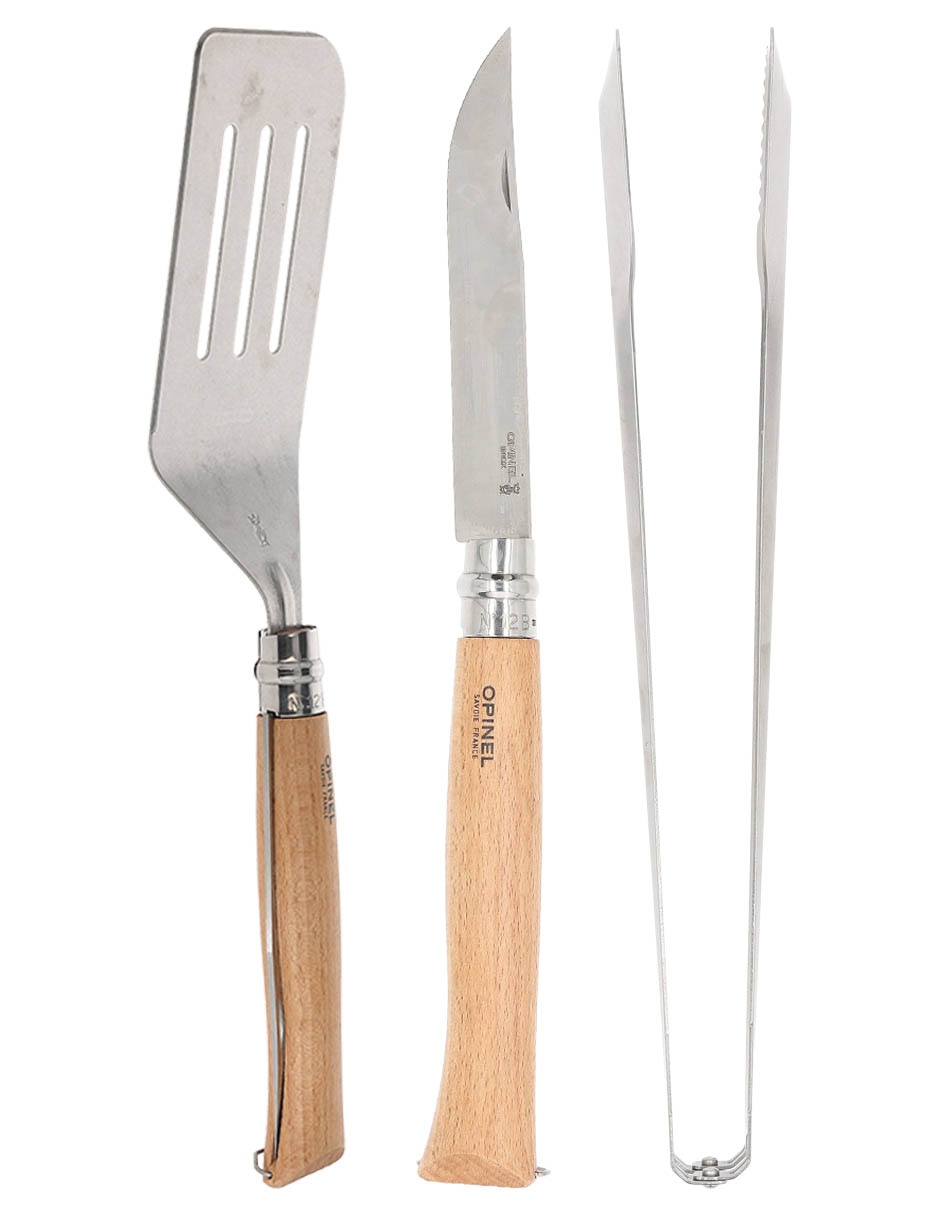 Set de cuchillo plegable y utensilios para asado y barbacoa 3 piezas 2