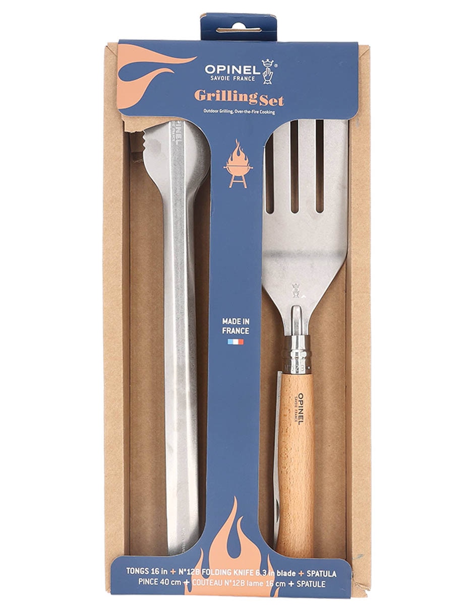 Set de cuchillo plegable y utensilios para asado y barbacoa 3 piezas 3