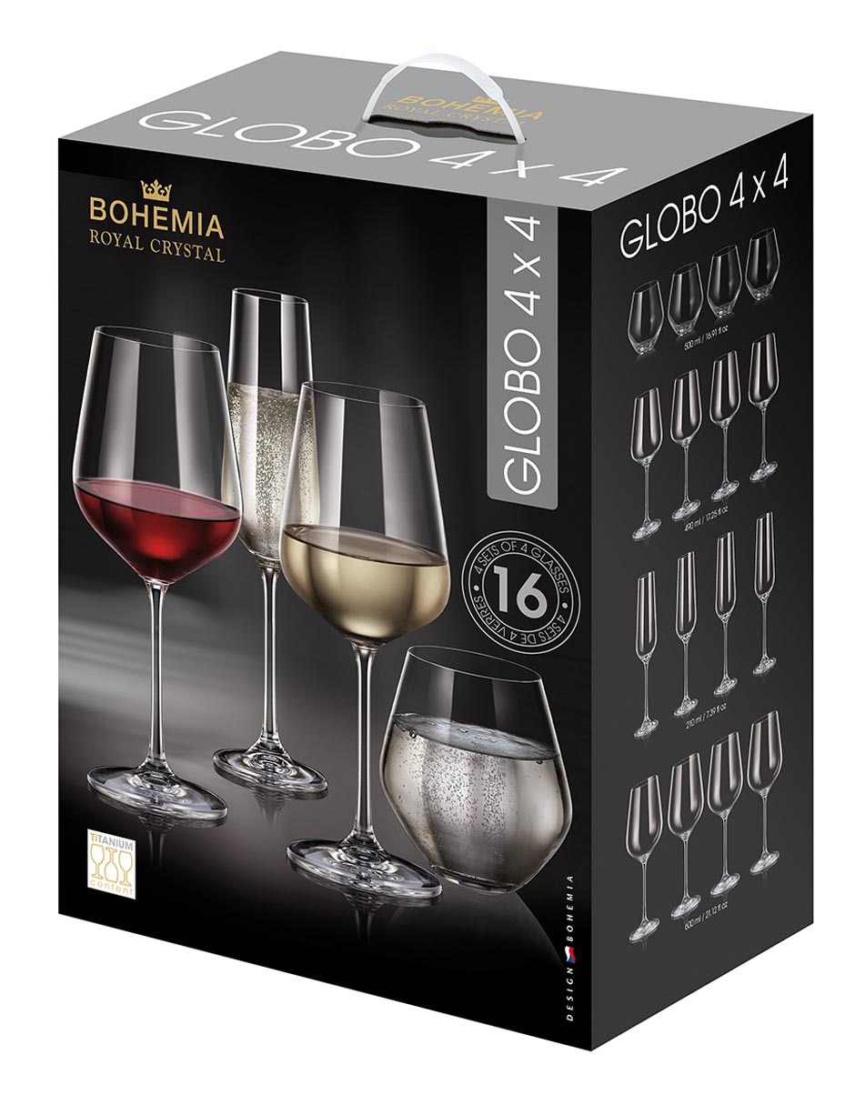 Set de copas Globo de cristal 16 piezas 6