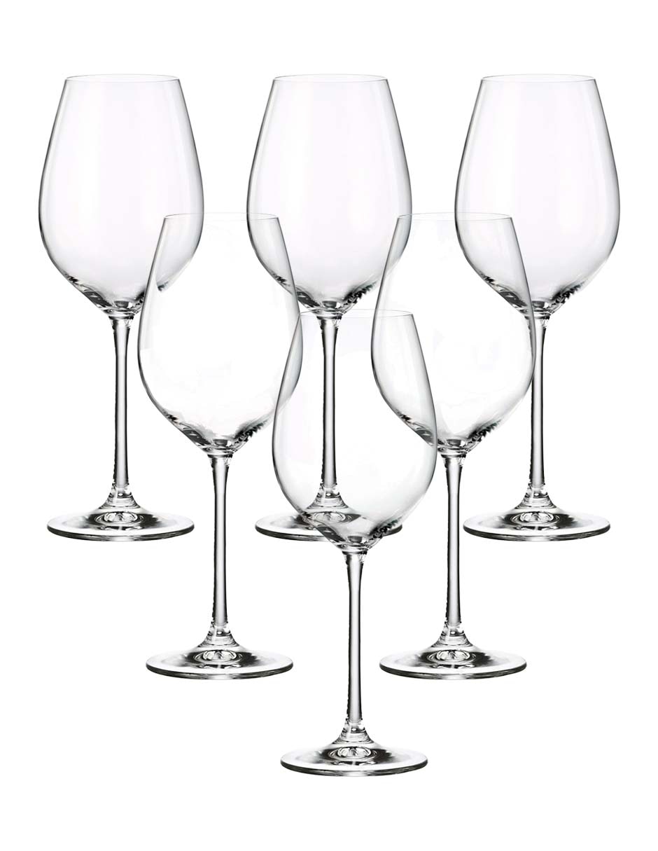 Set de copas para vino Veronia de cristal 6 piezas