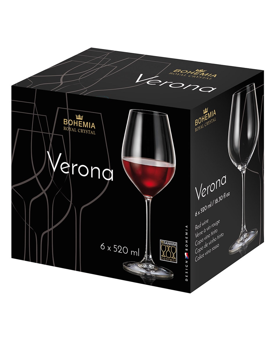 Set de copas para vino Veronia de cristal 6 piezas 2