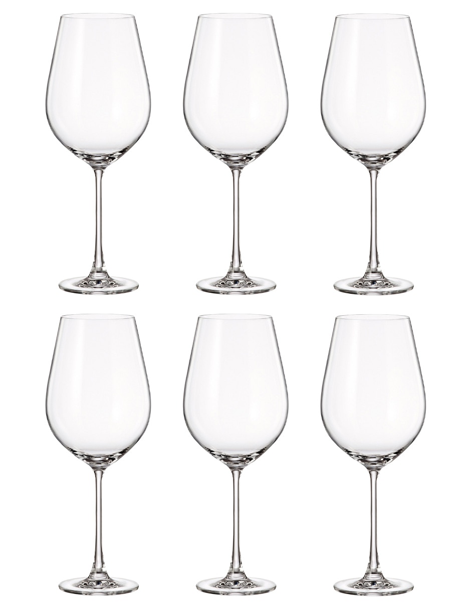 Set de copas para vino Veronia de cristal 6 piezas Set de copas para vino Veronia de cristal 6 piezas