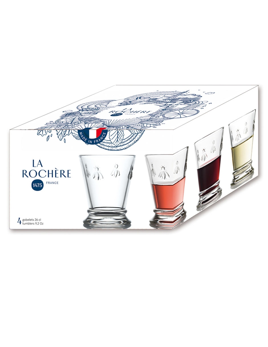 Set vasos Abeille de vidrio con 4 piezas 2