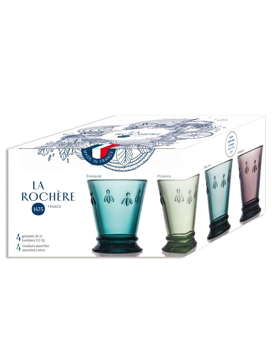 Set vasos Abeille de vidrio con 4 piezas 2