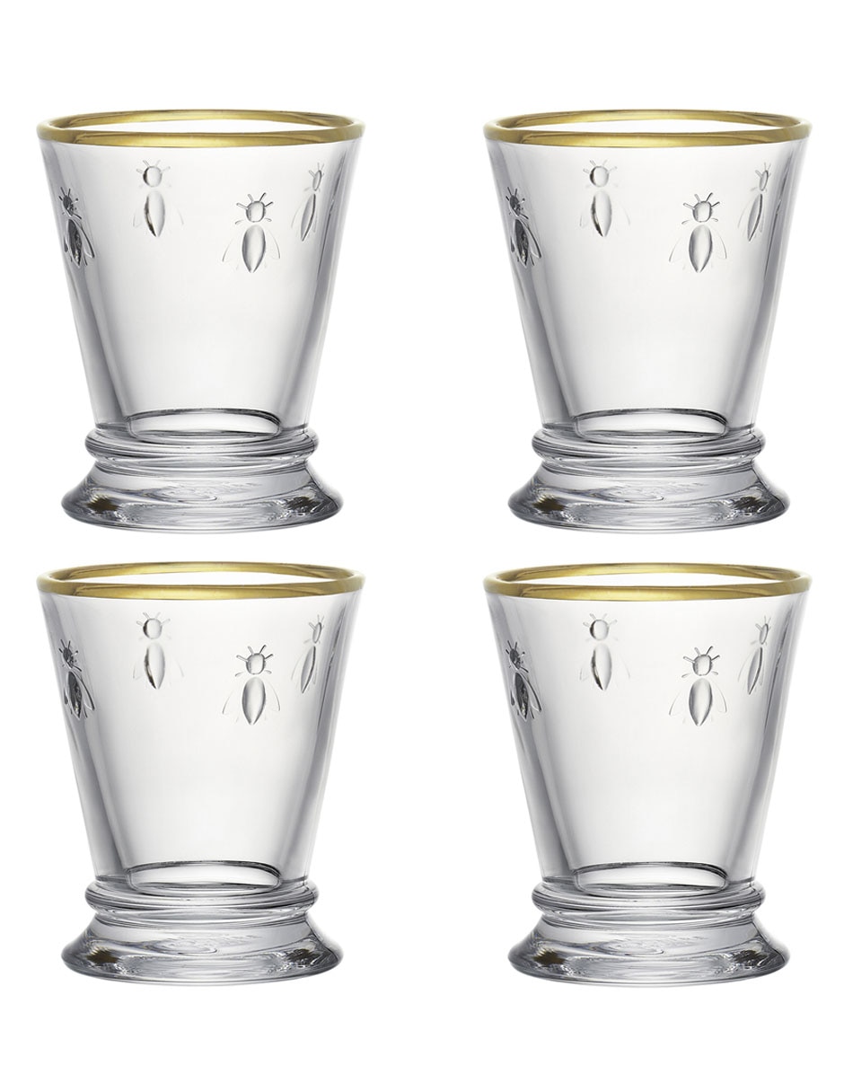 Set vasos Abeille de vidrio con 4 piezas