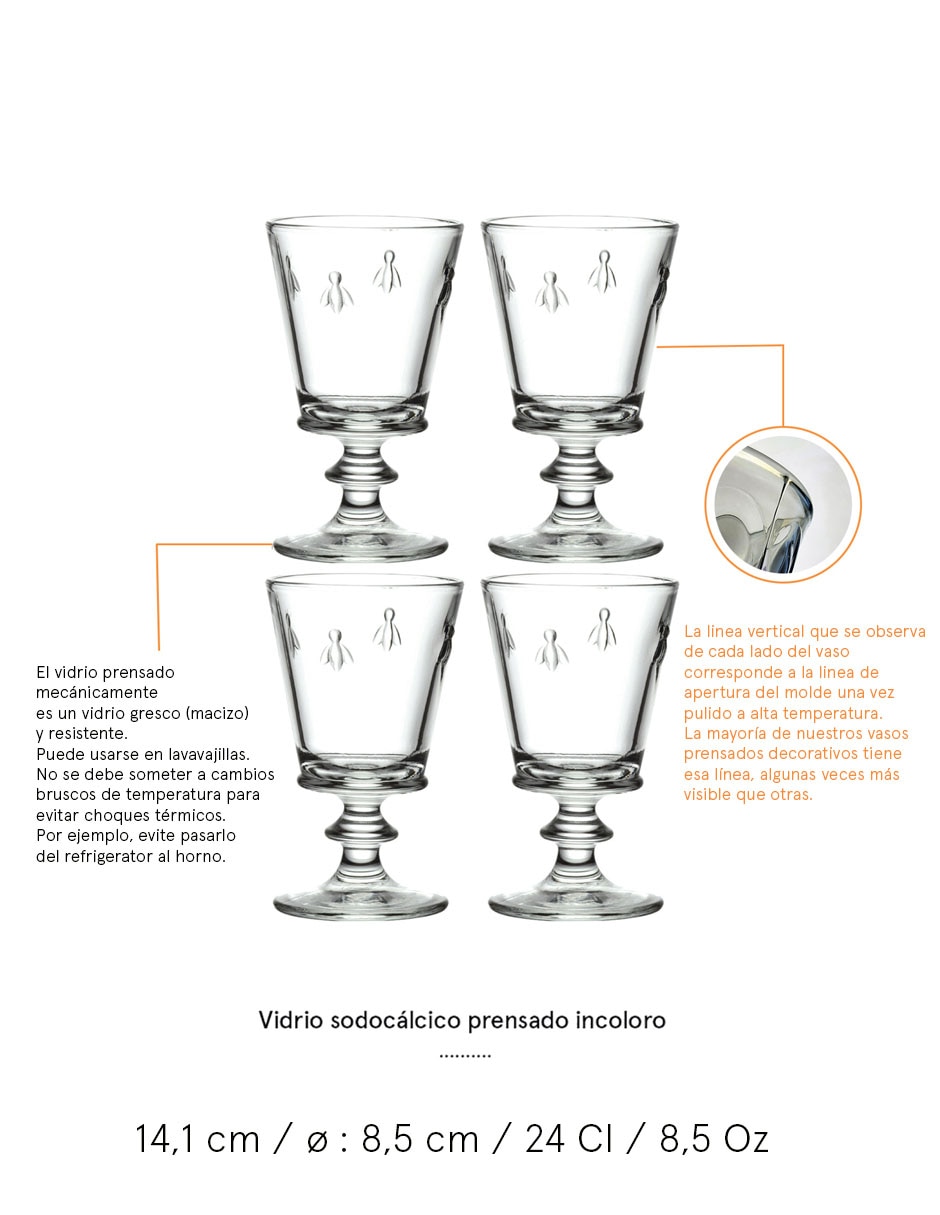 Set de copas para agua de vidrio 6