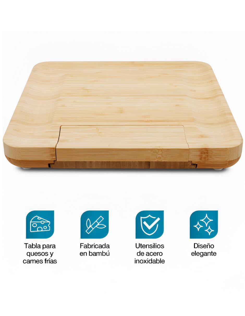 Set tabla para queso Xtllar1029 de bambú 2