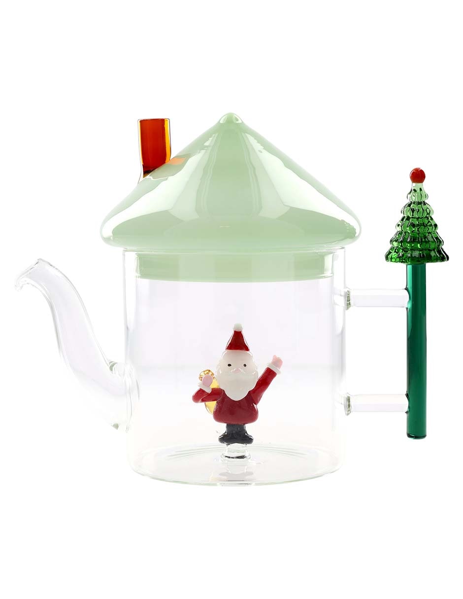 Tetera convencional navideña de borosilicato
